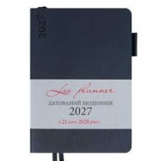 Щоденник діловий А5 Leo Planner датований 2027 "Binario", м'який, темно-синій, 368 сторінок