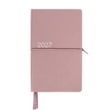 Щоденник діловий 12х20 cм Leo Planner датований 2027 "Glory", м'який, рожевий, 352 сторінки