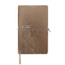Щоденник діловий 12х20 cм Leo Planner датований 2027 "Glory", м'який, темно-сірий металік, 352 сторі