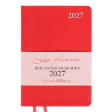 Щоденник діловий А5 Leo Planner датований 2027 "Aldento", інтегральний, червоний, 368 сторінок