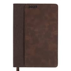 Щоденник діловий А5 Leo Planner датований 2027 "Nebraska", твердий, коричневий, 368 сторінок