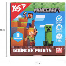 Фарби гуашеві Yes Minecraft 9 кол. 20 мл