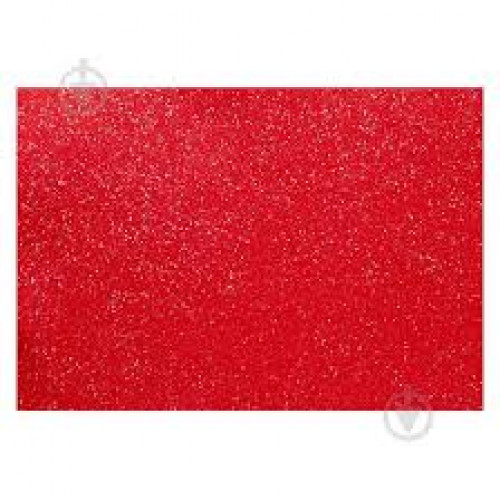 Фетр з глітером, червоний, 21*30см