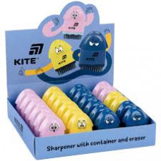 Точилка з контейнером та гумкою Faces, асорті
