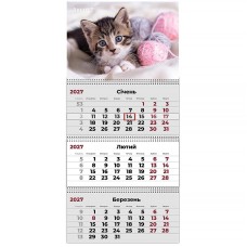 Календар настінний квартальний 2027 р.,3 пр. Cats 1
