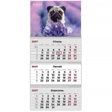 Календар настінний квартальний 2027 р.,3 пр. Dogs 3