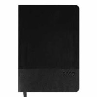 Щоденник діловий А5 Leo Planner датований 2027 "Velvet", м'який, чорний, 368 сторінок
