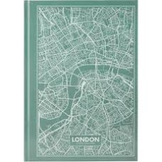 Книга записна А4  96арк тверда обкладинка клітинка Axent Maps London, бірюзовий