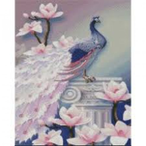 Набір для творчості алмазна картина Павич та магнолії Strateg розміром 40х50 см (L-224)