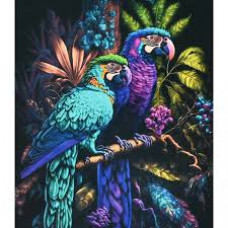 Набір для творчості алмазна картина Папуги на гілці Strateg розміром 40х50 см (SK88216)