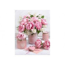 Набір для творчості алмазна картина Рожево-білі півонії Strateg розміром 40х50 см (L-366)