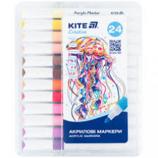 Маркери акрилові Jumbo, 24шт Kite Creative