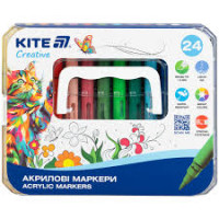 Маркери акрилові з рідкими чорнилами, 24шт Kite Creative