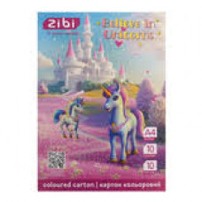 Картон кольоровий UNICORN, А4, 10 кольорів - 10 аркушів, 230 г/м2, KIDS Line