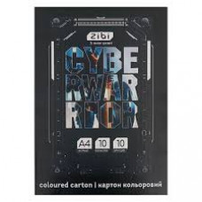 Картон кольоровий CYBERWARRIOR, А4, 10 кольорів - 10 аркушів, 230 г/м2, KIDS Line