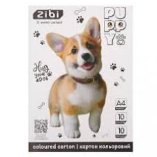 Картон кольоровий CATS&DOGS, А4, 10 кольорів - 10 аркушів, 230 г/м2, KIDS Line