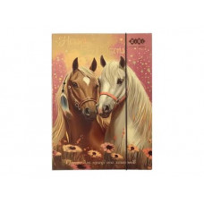 Папка для праці та зошитів HORSES, картонна, на гумці А4 (225x316мм), KIDS Line