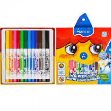 Фломастери 12 кольорів Super Washable,1630-12CB,ТМ "Marco"