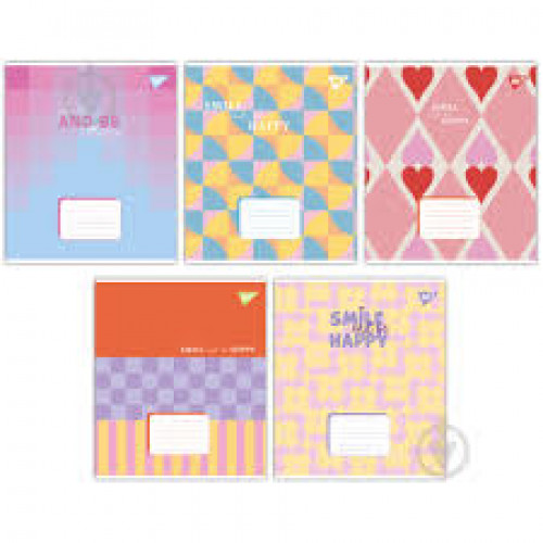 Зошит 36арк. клітинка Yes Smile and be happy