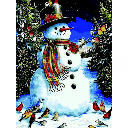 Картина за номерами "Сніговик в циліндрі", 40*50, ART Line