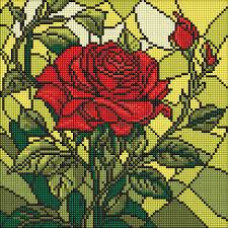 Набір з алмазною мозаїкою "Вітраж. Троянда" 30х30см