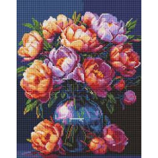 Набір з алмазною мозаїкою "Букет півоній" 40х50см