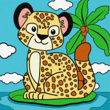 Набір для розпису по номерах  для дітей "Гепард" 25х25cm