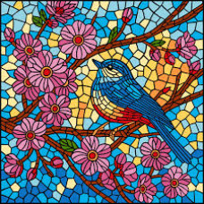 Набір для розпису по номерах "Вітраж. Синиця" 30х30см