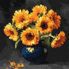 Набір для розпису по номерах "Соняшник в темряві" 40x40см