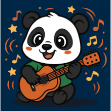 Набір для розпису по номерах для дітей "Панда з гітарою" 25х25см