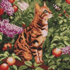 Набір з алмазною мозаїкою "Бенгальський кіт" 40х40см