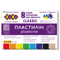 Пластилін Zibi KIDS Line CLASSIC  8 кольорів, 160г