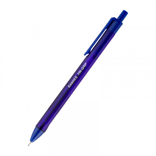 Ручка  AXENT автоматична Tri- Grip масл синя