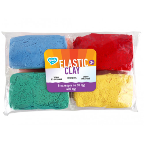 Набір для ліплення з повітряним пластиліном Elastic Clay 8 colors ТМ Lovin