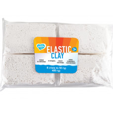 Набір для ліплення з повітряним пластиліном Elastic Clay white 400гр ТМ Lovin