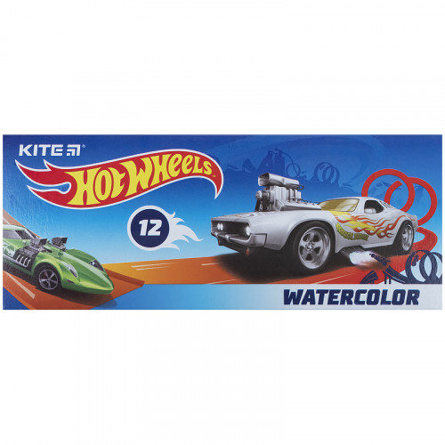 Акварель Kite Hot Wheels. 12кол. картона упаковка