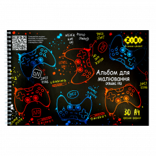 Альбом для малювання ZiBi Kids Line 30арк. 120г/м2 спіраль т.-синій, GAMER