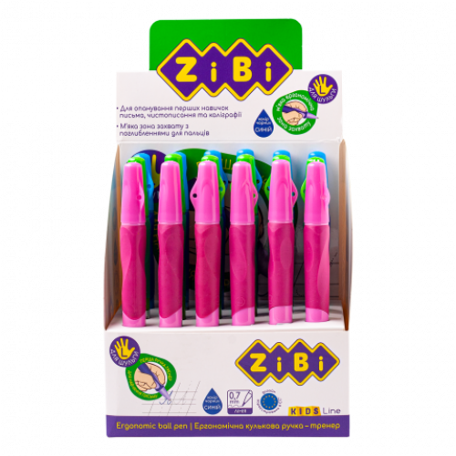 Ручка  ZіBі Kids line для шульги з гумовим грипом синя