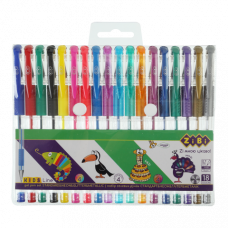 Набір ручок гелевих ZiBi Standart+Neon+Glitter+Metallik 18 кольорів