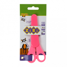Ножиці дитячі ZB 135мм у чохлі з лінійкой (блістер) рожев