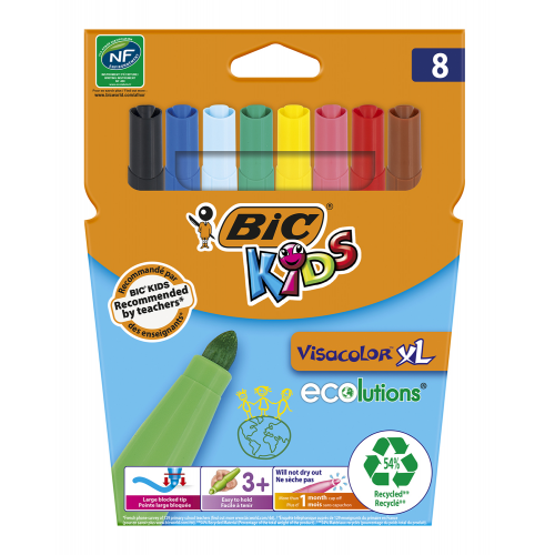 Фломастери BIC "Kідс ВІЗАКОЛОР XL", 8 кол.