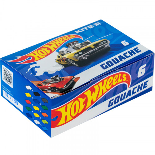 Гуаш Kite Hot Wheels   6кол 20мл