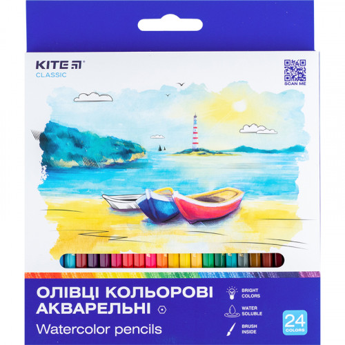 Олівці  24 кол  Kite Classic акварельні