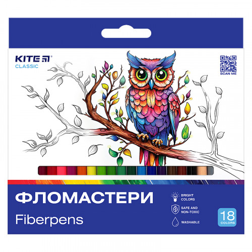 Фломастери Kite Classic  18 кол