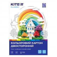 Картон кольор. двостор. (10арк/10кол), А4 Kite Classic