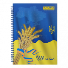 Блокнот А4  96арк спір/бічна ВUROМAX MY COUNTRY А4, т/о, 96л., кл.