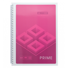 Блокнот А4  96арк спір/бічна ВUROМAX PRIME А4, 96л., кл, рожевий