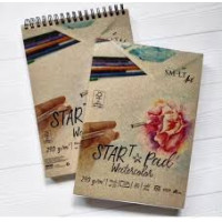 Склейка для акварелі STAR T А5, 240г/м2, 20л, натуральний білий, SMILTAINIS