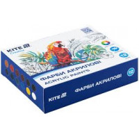 Фарби акрилові для тканини, 12 кольорів, 20 мл,Kite Creative