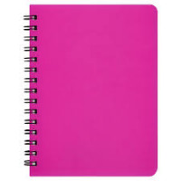 Блокнот А6 60арк спір/бічна BRIGHT пласт.об, рожевий